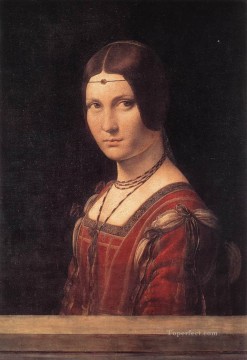  Leonardo Oil Painting - La belle Ferroniere Leonardo da Vinci
